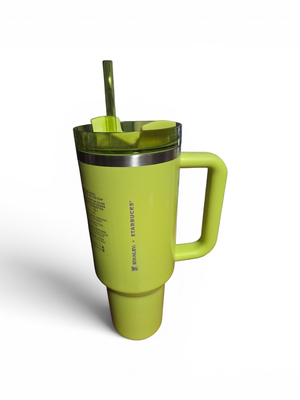 Stanley x Starbucks Summer 2024 Lime Green Shimmer 40oz Tumbler.